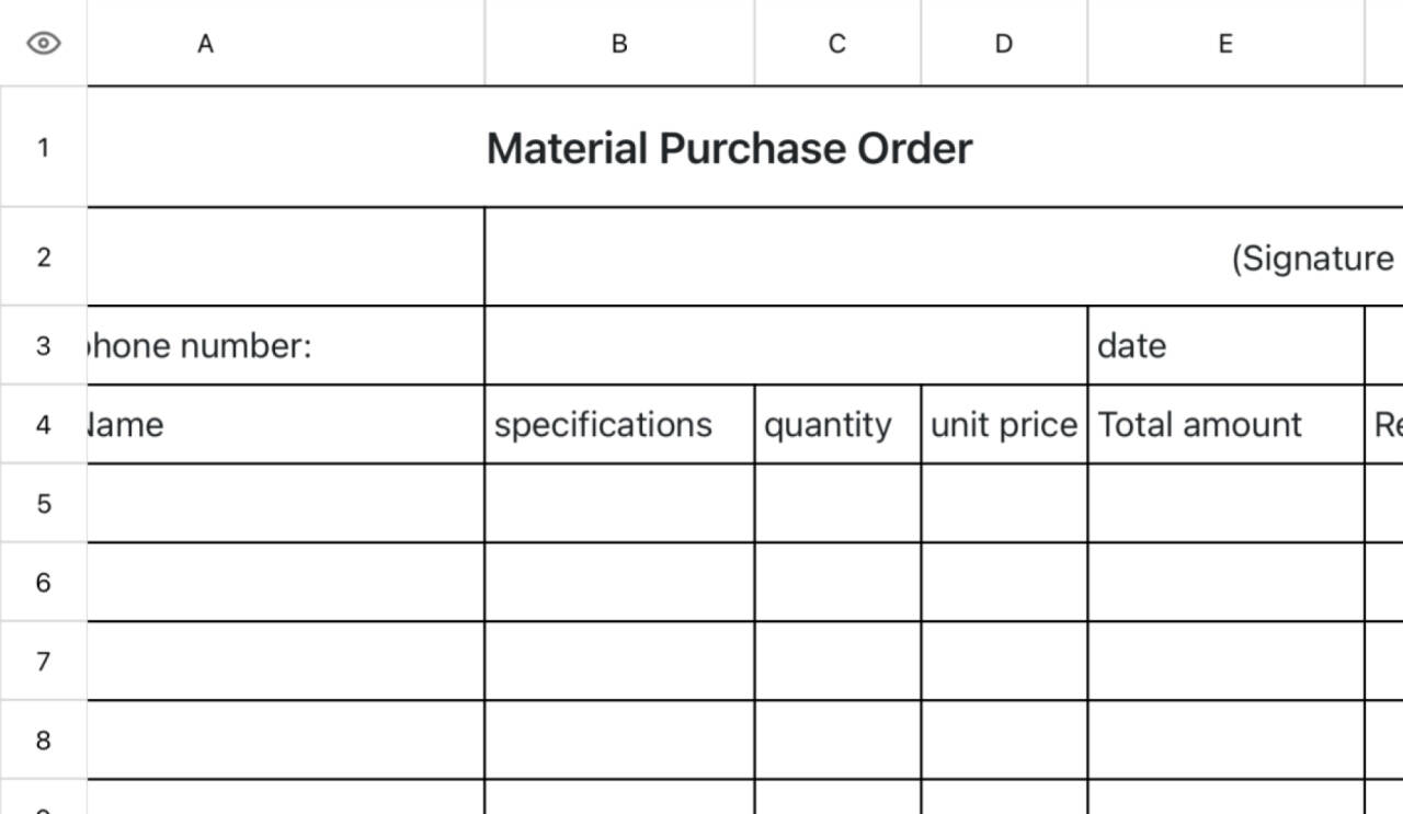 Material Purchase Order 12